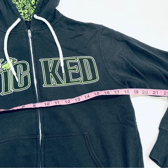 Wicked Broadway Musical Black Green Zip Hoodie Sweatshirt - Picture 6 of 7